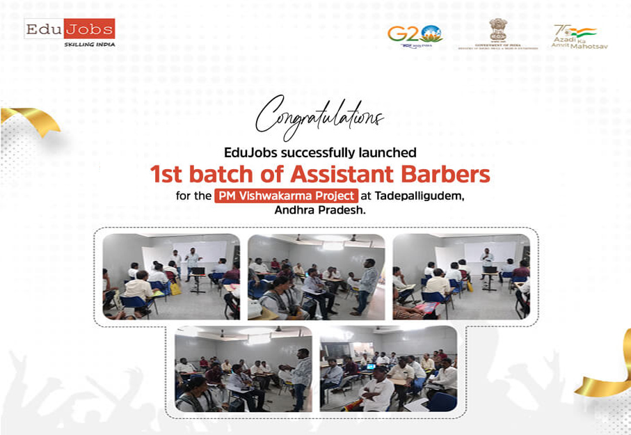 EduJobs Launches 1st Batch of Assistant Barbers under PM Vishwakarma Project